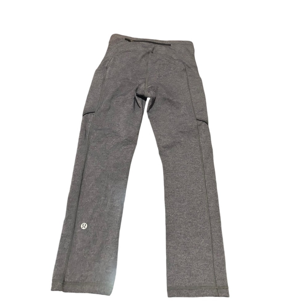 Lululemon Speed Up Crop Leggings Heathered Gray Black Luxtreme Pockets - Picture 4 of 4